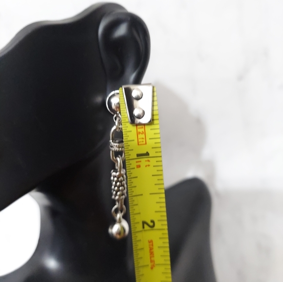 E1740 Industrial Grunge Drop Earrings - Picture 5 of 6